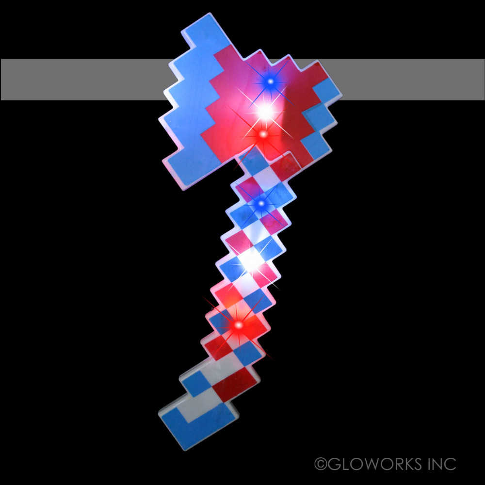 LED FLASHING PIXEL AXE RED/WHITE/BLUE (1 PIECE)
