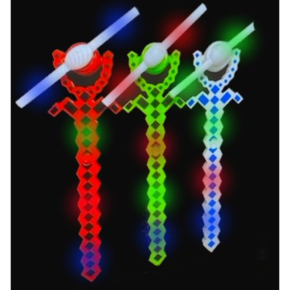 ASSORTED COLOR PIXEL LED WINDMILL WAND (96 PIECES) 