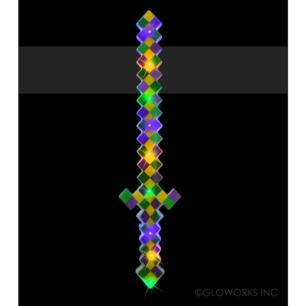 LED MARDI GRAS PIXEL SWORD (1 PIECE)