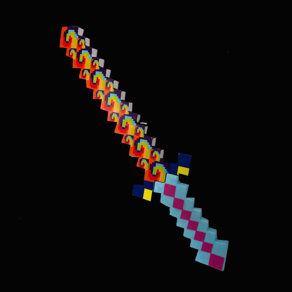 MULTI-COLOR SWIRL PIXEL SWORD (1 PIECE) 