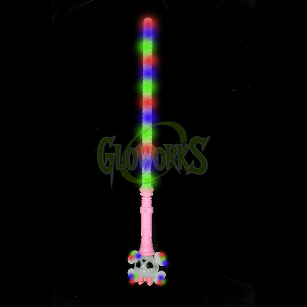 FLASHING GIRL SKULL SWORD WITH PINK HANDLE (1 PIECE)