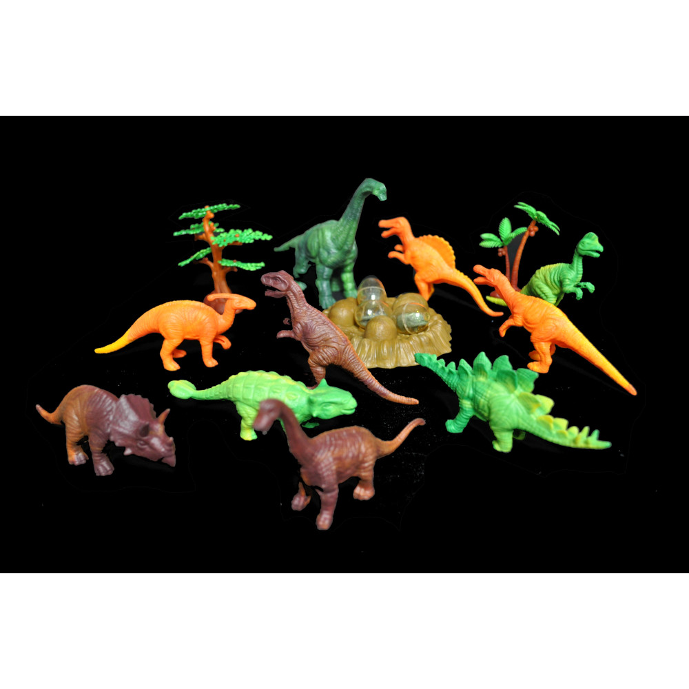 DINO LAND PLAY SET WITH ASSORTED 2-4" DINOSAURS (1 SET)