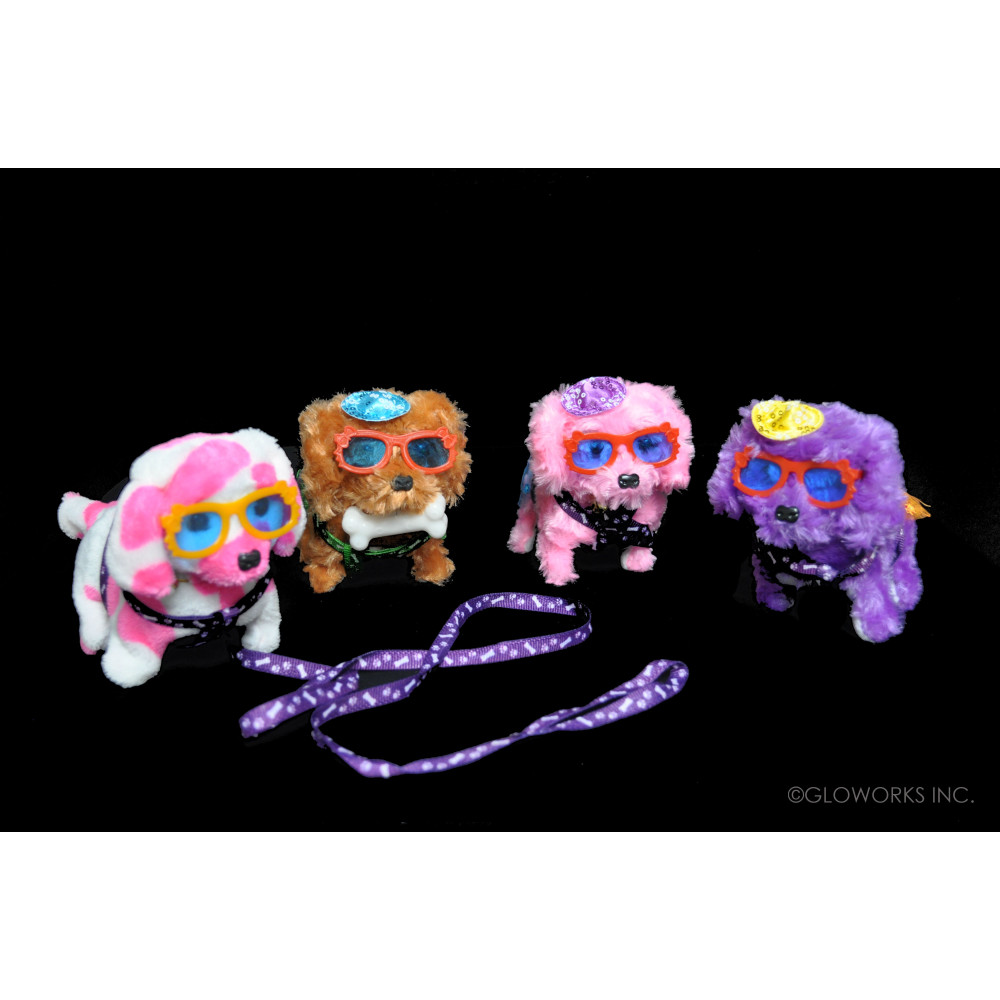 ASSORTED STYLE LED WALKING DOG WITH HARNESS AND LEASH (1 PIECE)