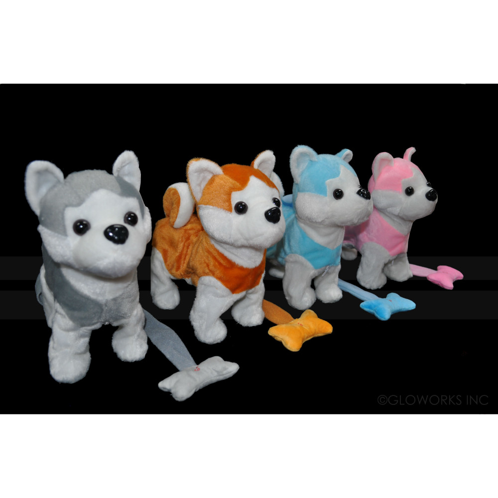 ASSORTED COLOR DANCING WALKING HUSKY (GRAY FUR / BLUE EYE HUSKY ONLY IN STOCK - NOT ASST COLOR)