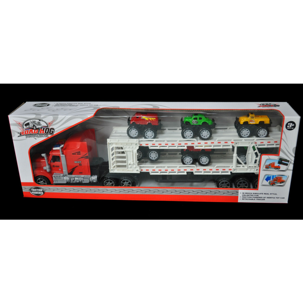 TOY TRUCK TRAILER WITH ACCESSORIES