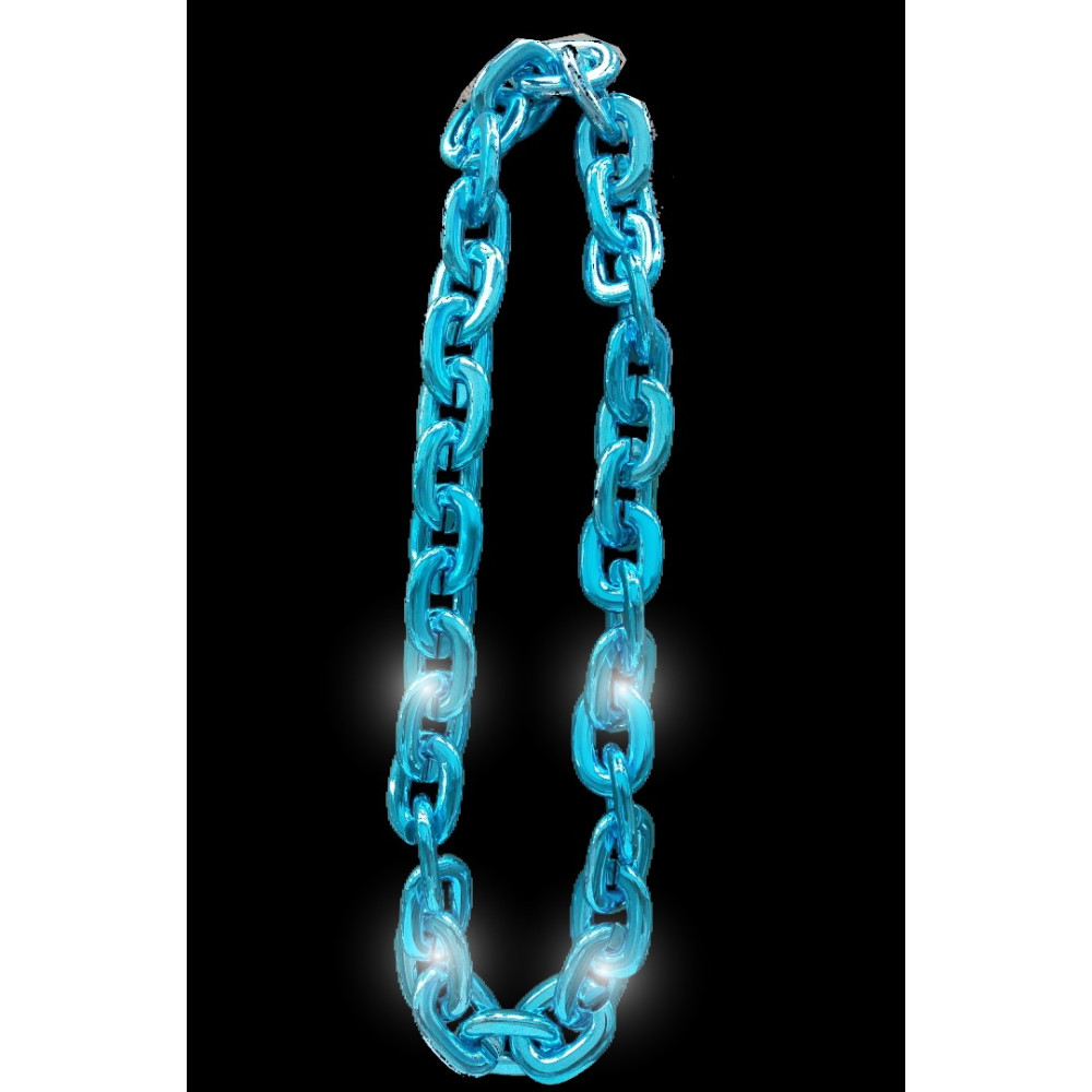 LED TURQUOISE LINK CHAIN NECKLACE (1 PIECE)
