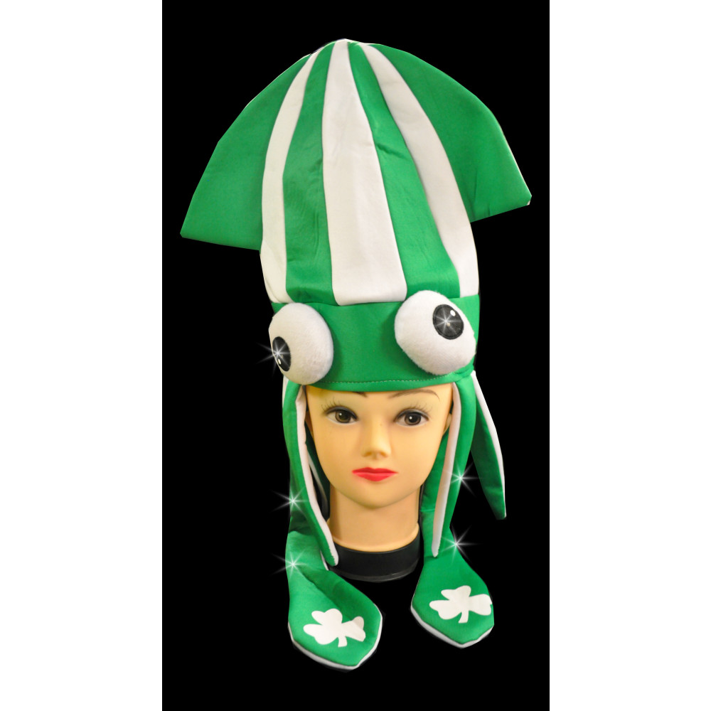 LED SQUID HAT GREEN/WHITE (1 PIECE) 