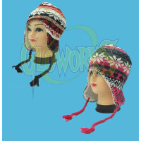 KNIT WINTER HAT WITH SNOWFLAKES - ASSORTED (1 PIECE)