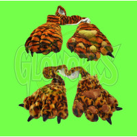 PLUSH ANIMAL PRINT SCARF WITH LARGE GLOVE PAWS - ASSORTED (1 PIECE)