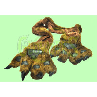 PLUSH ANIMAL SCARF WITH LARGE GLOVE PAWS - FOX (1 PIECE)