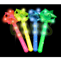 15" FLASHING MOON AND STAR WAND - ASST. COLORS (1 PIECE)