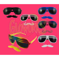 NON-FLASH ASSORTED COLORS SHUTTER MUSTACHE EYEGLASSES (1 PIECE)