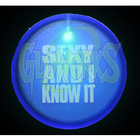 2" FLASHING BADGE "SEXY & I KNOW IT" (1 PIECE)