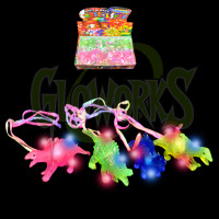 Flashing Dinosaur Necklace - Asst. Colors & Shapes (1 DOZEN PER DISPLAY BOX)