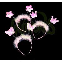 Pink Princess Headband Boppers - Asst. Shapes (1 DOZEN)