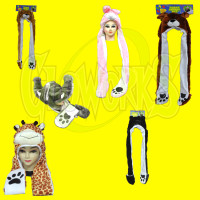 Assorted Long Double Sided Animal Hats (1 PIECE)