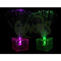 Fiber Optic Mini Centerpiece with Water Cube Light-up Base - Asst. Colors (1 PIECE)
