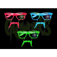GLOW IN THE DARK MUSTACHE EYEGLASSES (1 PIECE )