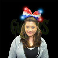 Jumbo Flashing Sequined Bow Headband - USA (1 PIECE)