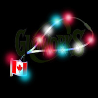 Canadian Flag Flashing Charm with Flashing Lanyard (1 PIECE)
