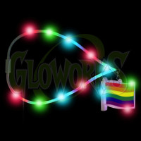 Rainbow Flag Flashing Charm with Flashing Lanyard (1 PIECE)
