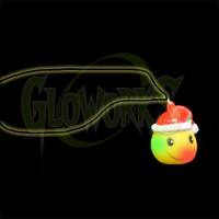 Flashing Smiley Face Santa on Black String Necklace (1 DOZEN)