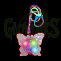 Butterfly Flashing Soft Squeeze Necklace - Asst. Colors (1 PIECE)