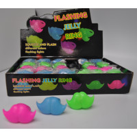 FLASHING SQUEEZE MUSTACHE RINGS (1 PIECE)