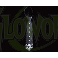 LIGHT UP BLACK NECKTIE WITH SKULL EMBLEM (1 PIECE)