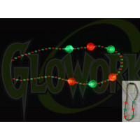 FLASHING BEADED NECKLACE RED GREEN (1 PIECE)
