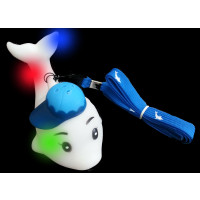 FLASHING BOY DOLPHIN CHARM WITH NON-FLASHING LANYARD (1 PIECE)