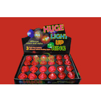 FLASHING DIAMOND RING ASSORTED SHAPED RED (1 PIECE)