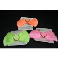 LARGE NEON BOW HAIR CLIP ASSORTED COLORS (1 PIECE)
