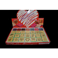 ASSORTED STAMPS AND STAMP PADS IN DISPLAY BOX (1 SET) 