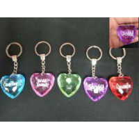 ASSORTED COLOR SAYING/NAME HEART KEY CHAIN (1 PIECE)