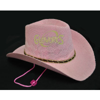 WOVEN COWBOY HAT- PINK NON-FLASHING (1 PIECE)
