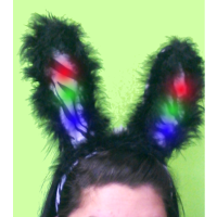 FLASHING ZEBRA PRINT BUNNY EARS (1 PIECE)