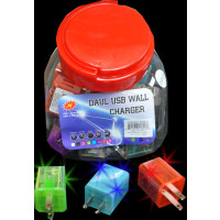 LED LIGHT-UP USB WALL CHARGER ( 1 DISPLAY 24 PCS)
