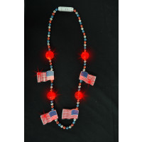 FLASHING USA BEAD NECKLACE ( 1 PIECE)