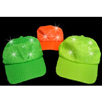 FLASHING SEQUIN NEON BASEBALL CAP(1 PIECE)