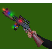 FLASHING RIFLE STYLE GUN WITH LIGHTS AND SOUND (1 PIECE)