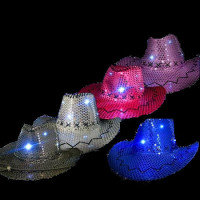 COWGIRL FLASHING SEQUINED HAT ASST COLORS (1 PIECE)