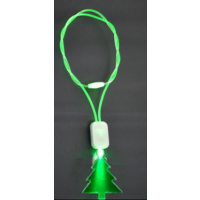 FLASHING ACRYLIC TREE CHARM ON LIGHT-UP WIRE LANYARD (1 PIECE)