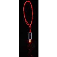 FLASHING ACRYLIC CANDY CANE CHARM ON LIGHT-UP WIRE LANYARD (1 PIECE)