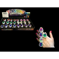 FLASHING HEART GEM RING (1 Display)