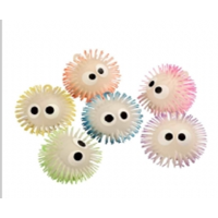 5" 2 TONE FLASHING PUFFER BALL WITH BIG EYES (1 PIECE)