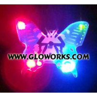 BLUE BUTTERFLY FLASHING MAGNETIC LED PIN