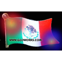 MEXICAN FLAG FLASHING MAGNETIC LED PIN 