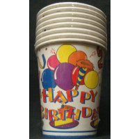 9oz HAPPY BIRTHDAY PAPER CUPS