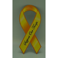 MAGNETIC RIBBONS - YELLOW - SUPPORT OUR TROOPS (1 PIECE)